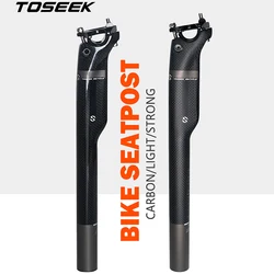 TOSEEK Carbon Seatpost 27.2/30.8/31.6mm Bicycle Seat Tube Ultralight 350/400mm MTB Seat Post Road Mountain Bike Part