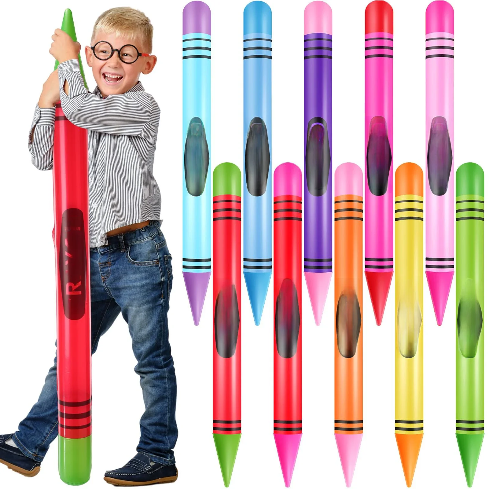 Jumbo aufblasbarer Buntstift-Ballon, Neon, für den Schulanfang, Party-Dekoration, erster Schultag, Klassenzimmerbedarf