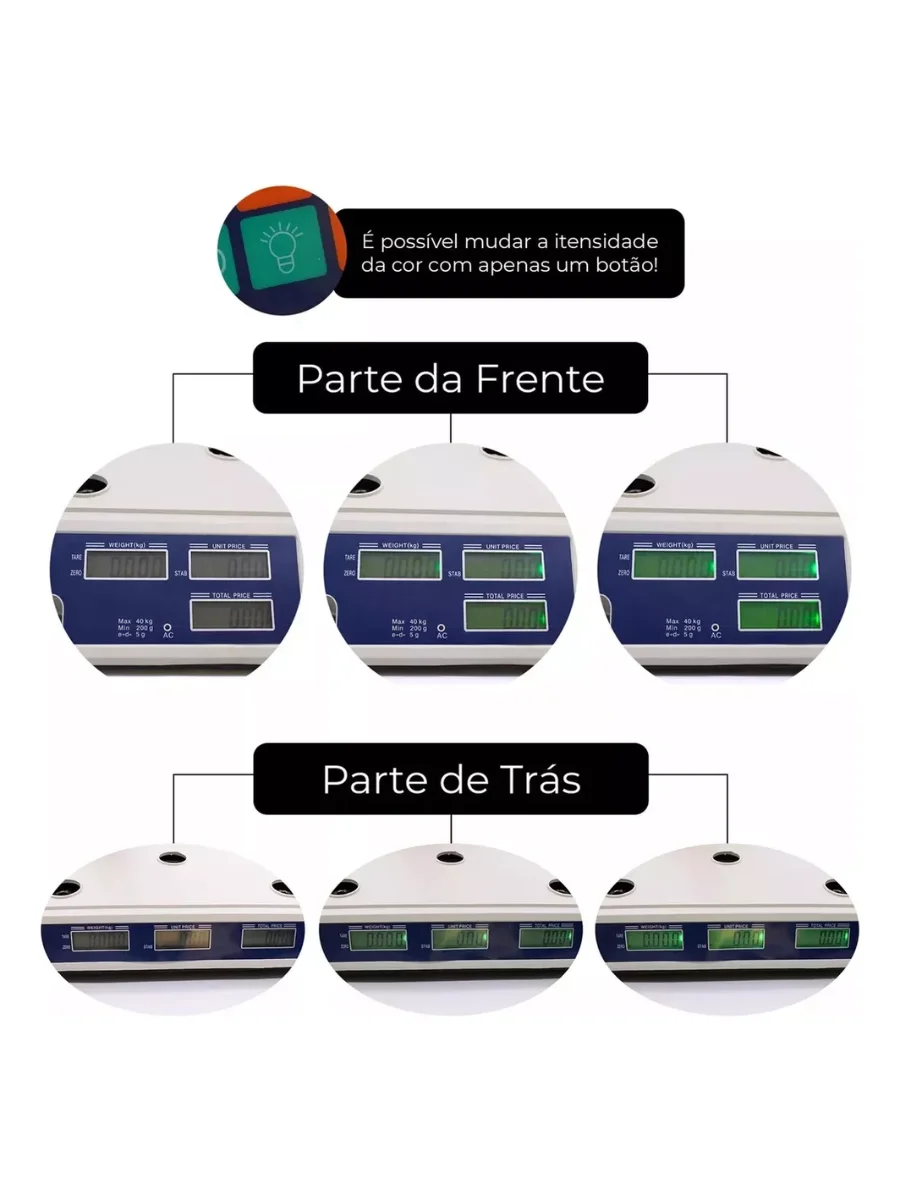 SKYTUR Balança Eletrônica Digital Comercial 40kg Precisão de Frutas Vegetais Carne Alimentos - ENVIO RÁPIDO PARA TODO BRASIL