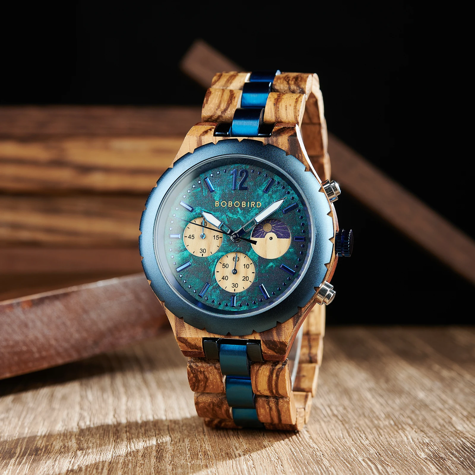 BOBO BIRD Wood Watch Men Luxury Stylish Watches Timepieces Chronograph Military Quartz relogio masculino Dropshipping Customized