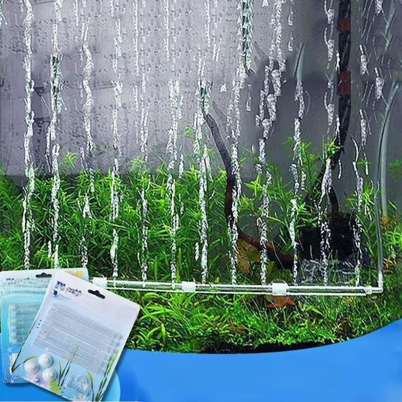 Spliceable 60cm Aquarium Air Stone Bubble Bar Wall Curtain Tube Hose Fish Tank Pump Hydroponic Oxygen Diffuser Tube Plastic — zdjęcie 2