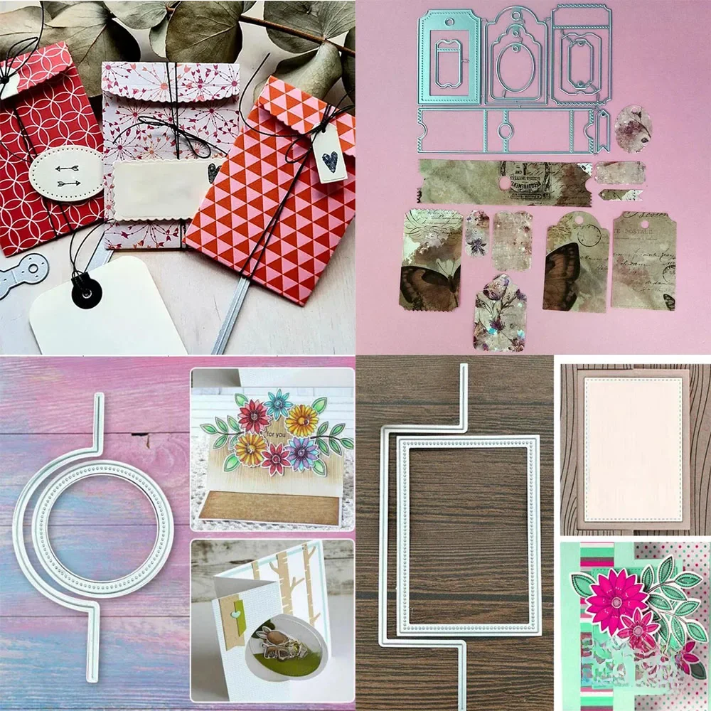 Label box frame DIY Metalen Stansmessen Embossing Sterven Papier Decoratie Album Ambachten Sjabloon - afbeelding 2