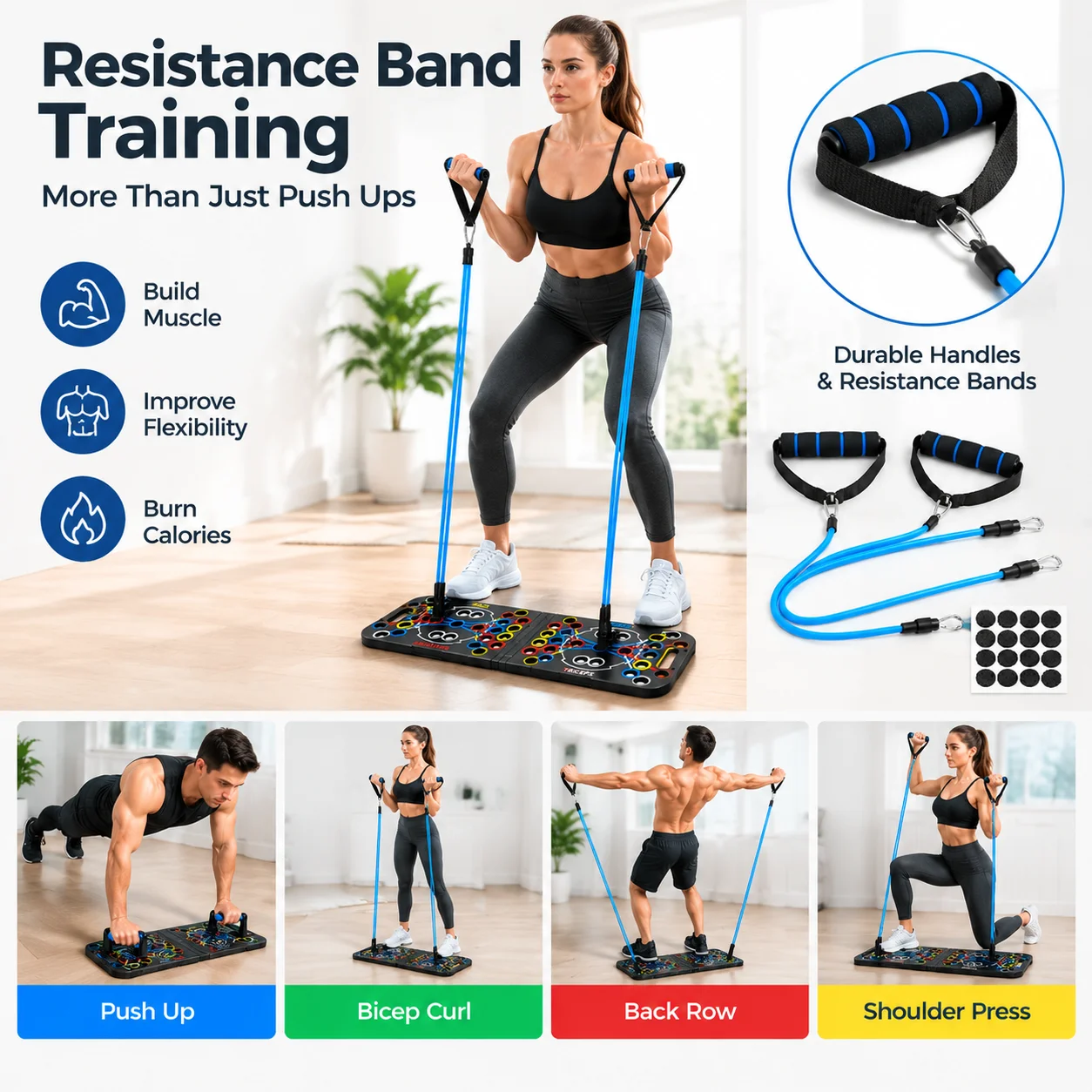 Opvouwbare push-up plank met w - Push Up Board recensie en prijs