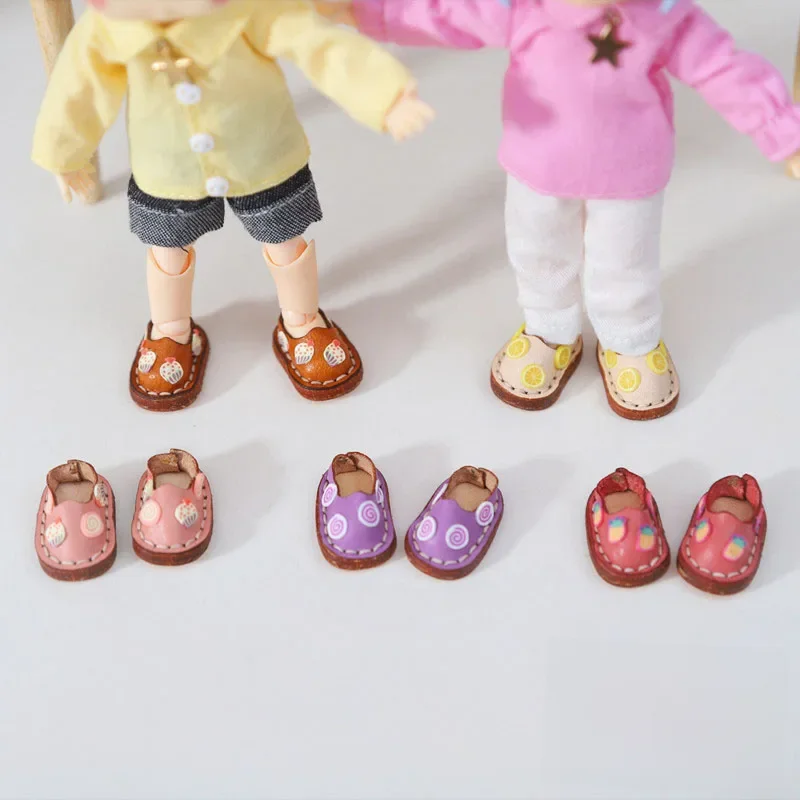 Chaussures décontractées en cuir de vachette faites à la main, jolies chaussures en cuir de fruits, chaussures BJD Butter, Obitsu11, GSC, 1/12, nouveau