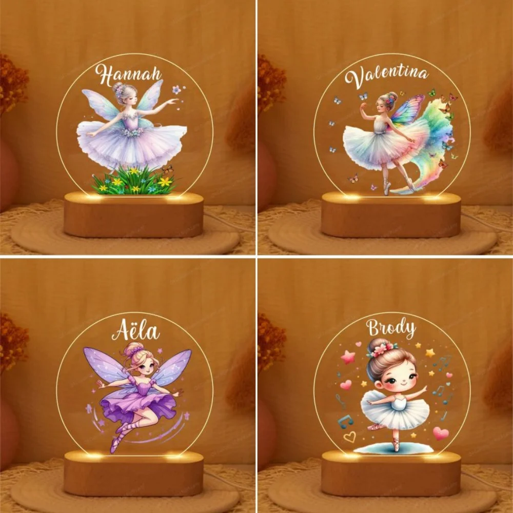 

Personalized Ballerina Girl Night Light Kids Name Lamp for Newborn Baby Gift Birthday Home Decor Christmas Present