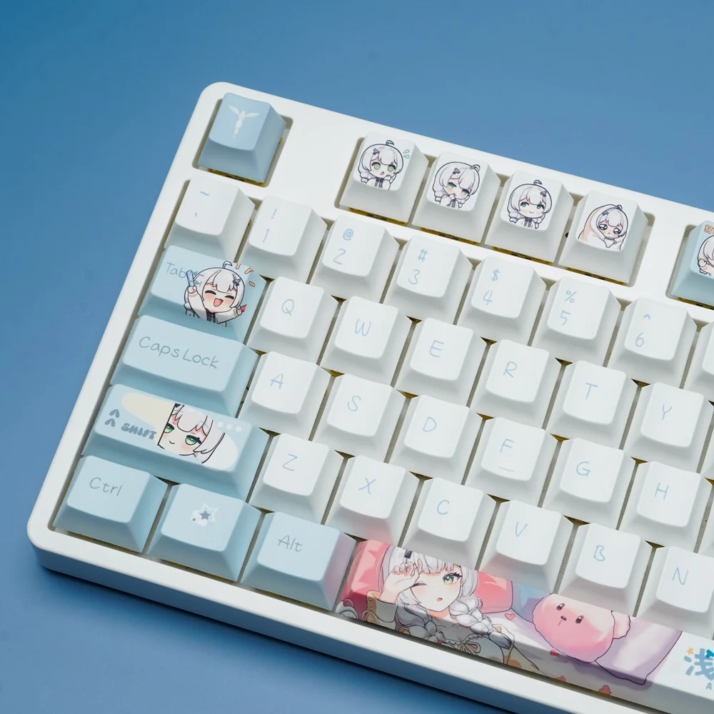 TANCHJIM & Utyping Asano Touch Cherry Profile PBT Keycaps 158 toetsen Dye-sublimatie proces DIY aangepaste blauwe Keycap