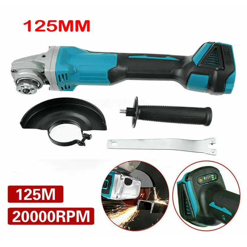 Rebarbadora de impacto sem fio para Makita, Polidora sem escova, Bateria 18V, Ferramentas elétricas domésticas, Máquina de corte, 125mm, 100mm