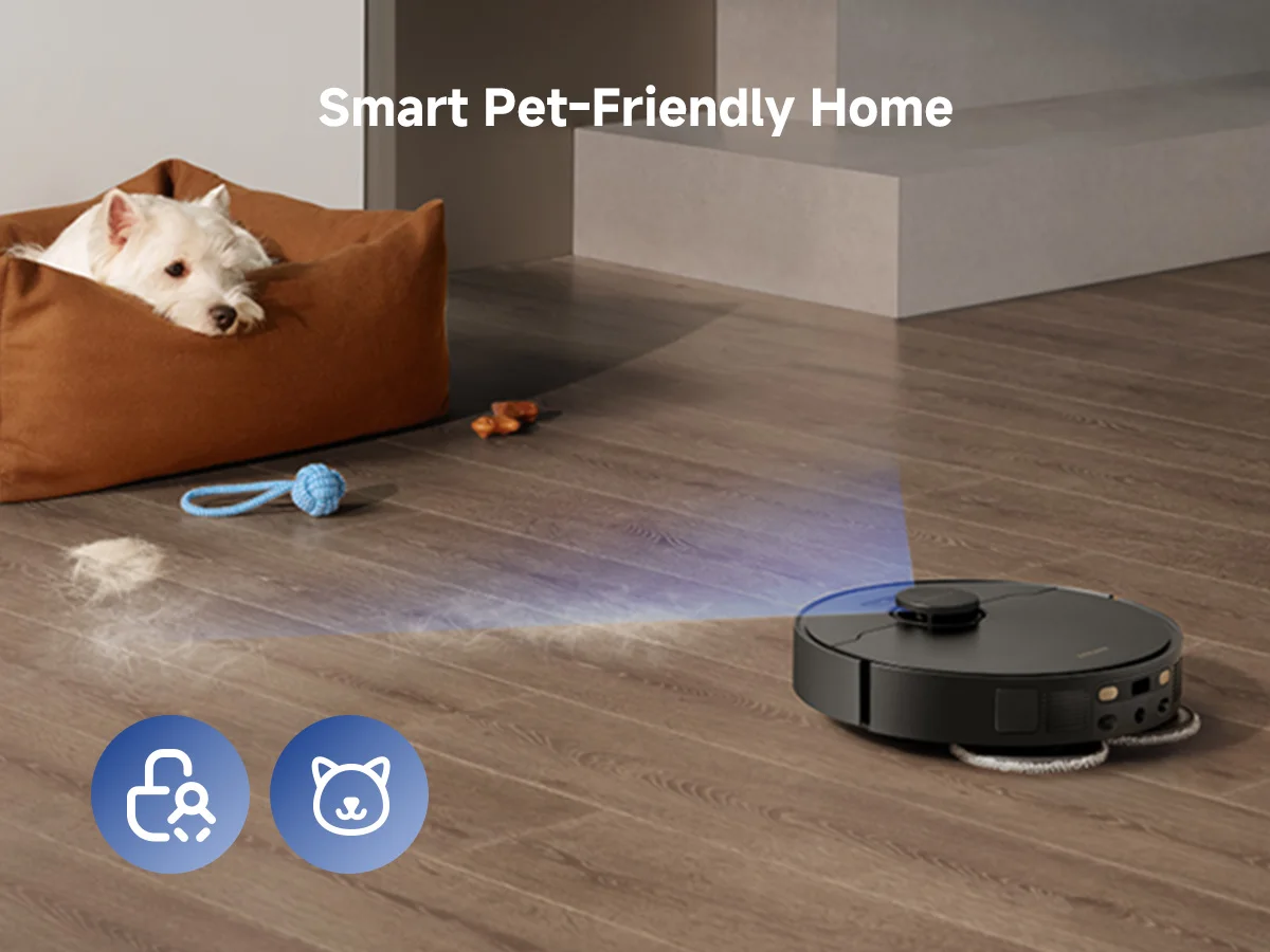 Refurbished DREAME Govac 508 Robotic Vacuum with Removable & Liftable Mop, 12,000Pa Suction, Side Brush Extensive Cleaning, 158°F Mop & Washboard Self Cleaning, Auto-Empty, Auto Refill, liftable Brushes