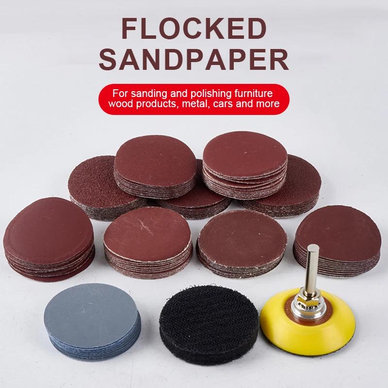 SEAMETAL 123Pcs 5CM Sandpaper 60-3000 Grit Wet Dry Sand Paper Multi-purpose Automotive Sanding Disc Pad Soft Foam Buffer Cushion