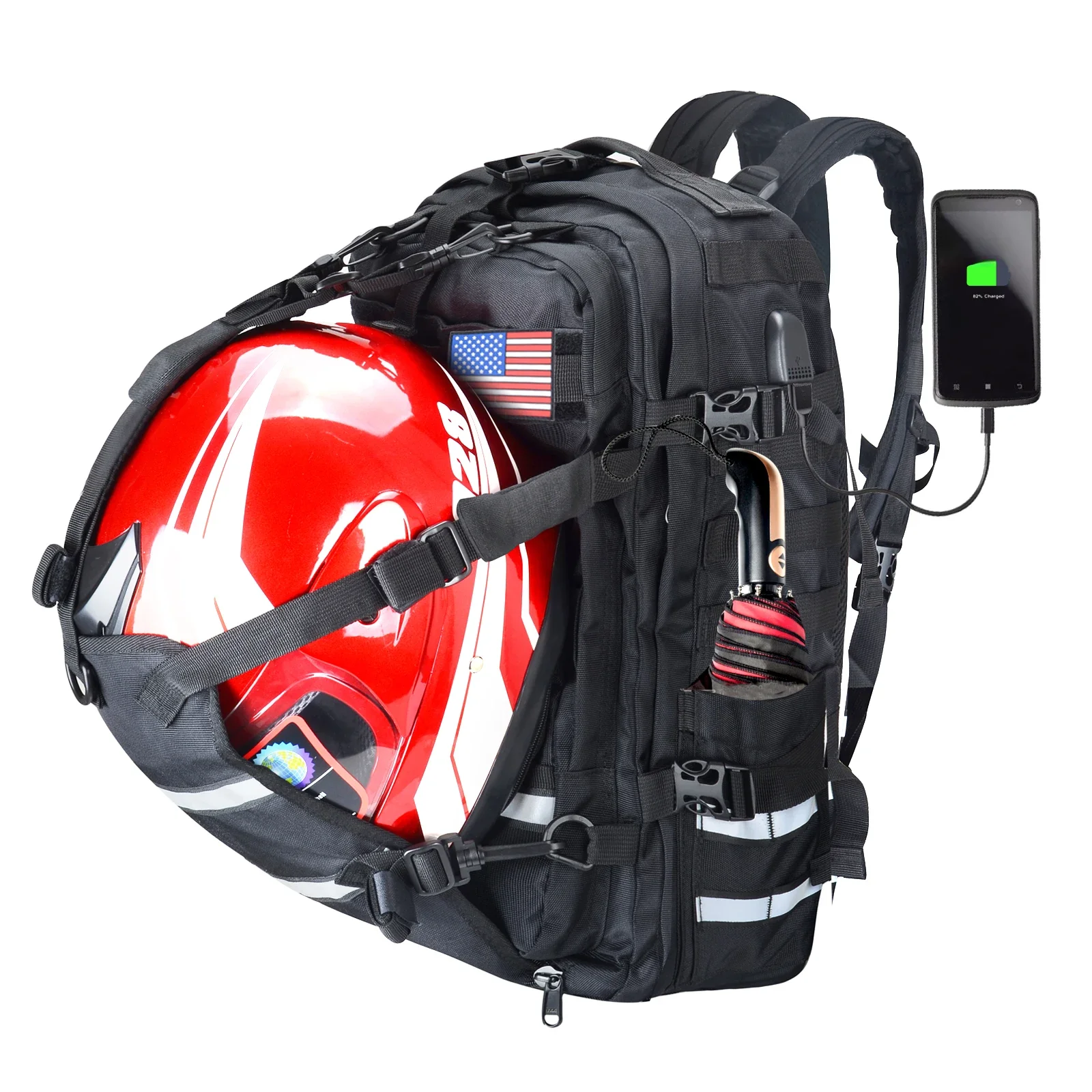 AliExpress NONE Motorcycle Helmet Backpack Waterproof Large Capacity for Riders Military Molle Systerm Riding Hiking Camping Cycling Accessories