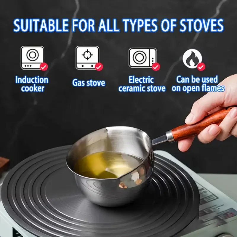 

Мини-сковорода для выжигания масла — безопасная кастрюля для заливки с антипригарным покрытием для точного огнедывания, жарки и сотения | Идеально подходит для кухни