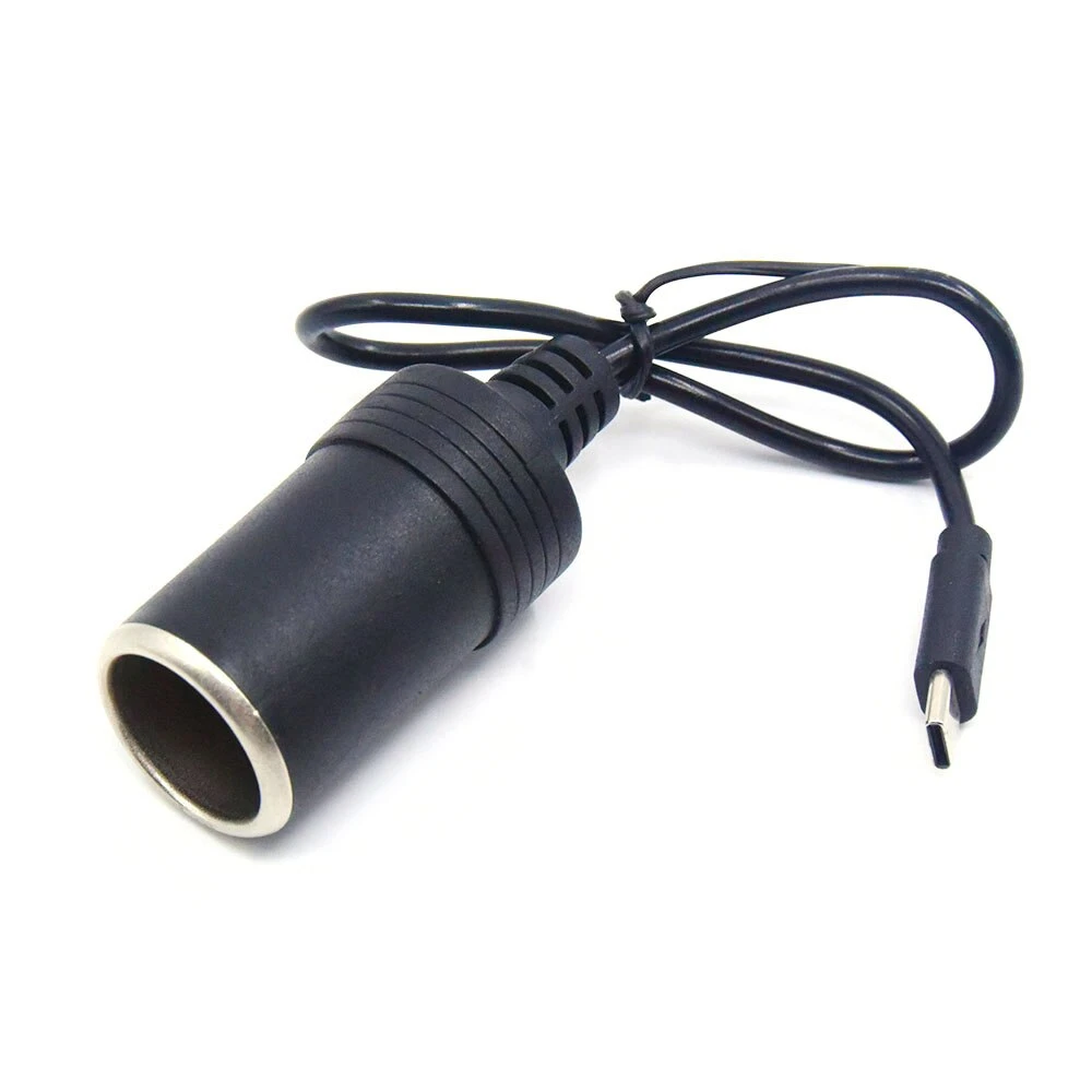 USB C PD Type C Male to 12V Adapter Car Cigarette lighter Socket for Driving Recorder, GPS E-Dog, Fan, Car Charger