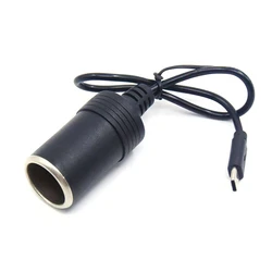 USB C PD Type C Male to 12V Adapter Car Cigarette lighter Socket for Driving Recorder, GPS E-Dog, Fan, Car Charger