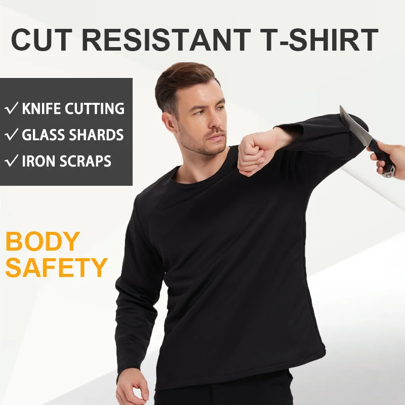 Personal Protective Equipment Anti-Cut Resistant Long Sleeve T-shirts Self-defense Bodyguard Police Clothes Men Women