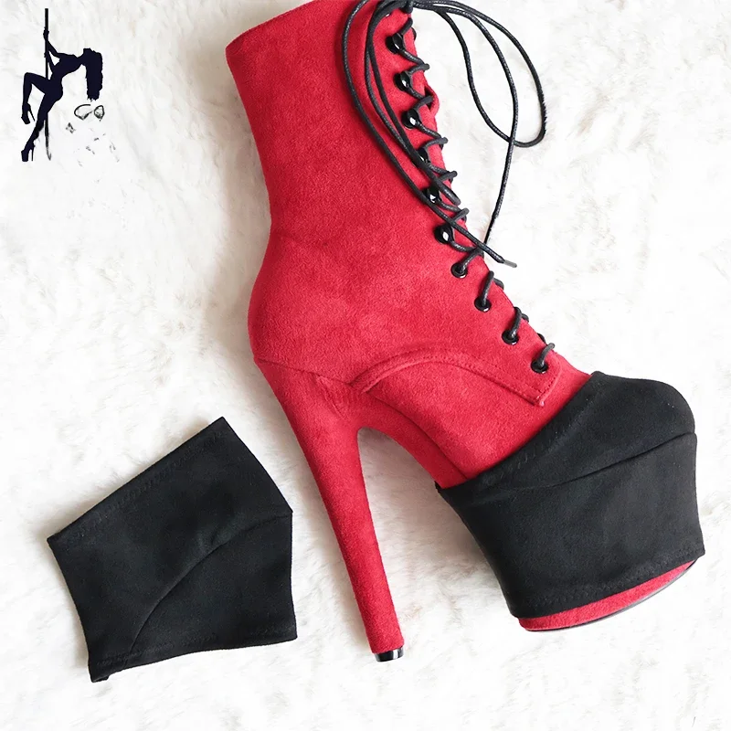 Couverture de chaussures durables en daim noir à talons hauts, 15cm 17cm 20cm 26cm, bottes de danse Super pôle, sandales, chaussures d'entraînement, housse de protection