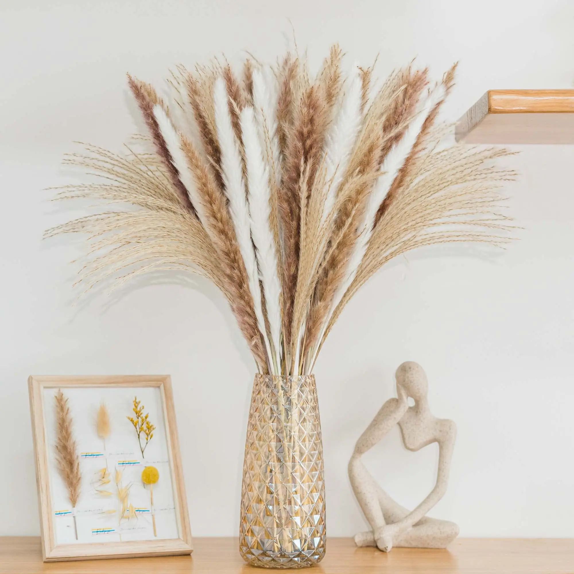 

Natural Dry Pampas Grass Dried Flowers Bouquet Wedding Arrangement Decorations Spring Boho Rabbit Tail Grass Flower Home Decor