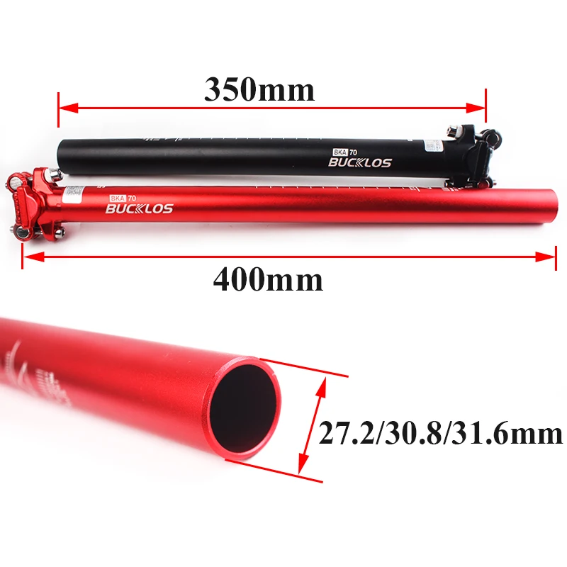 BUCKLOS 350/400mm Bicycle Seatpost 27.2/30.8/31.6mm Bike Seat Tube Aluminum Alloy Road MTB Saddle Post Durable Bike Saddle Tube