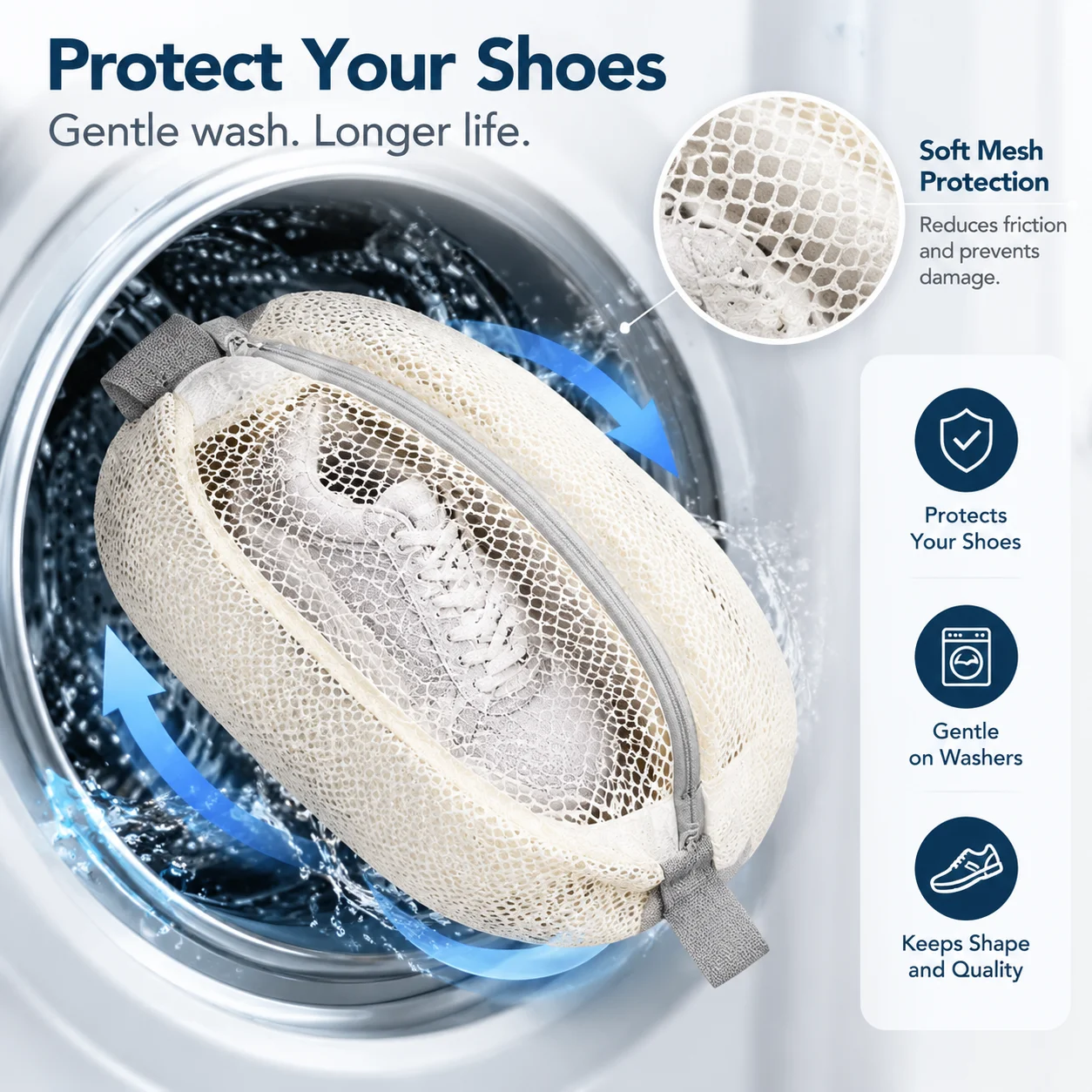 Shoe Laundry Bag with Zipper, - đánh giá và giá Sneaker Protector