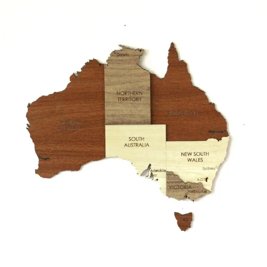 

3D Wooden Australia Map Large Size Modern Wall Art Decor Painting Posters Home Office School Hotel Gift Home Office Decor