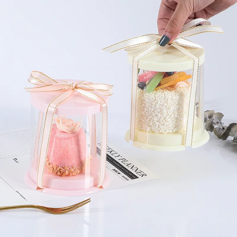 

20Pcs Tall Cake Boxes PET Clear Cake Box for Bakery Cupcake Pie Cookies Boxes Clear Gift Boxes with Lid for Carry Tall Layer