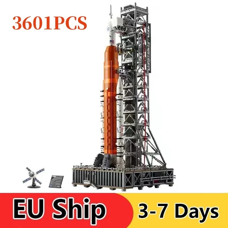 3601Pcs Artemis Space Launch System modello Super Space transfer Building Blocks Adult holiday Christmas light