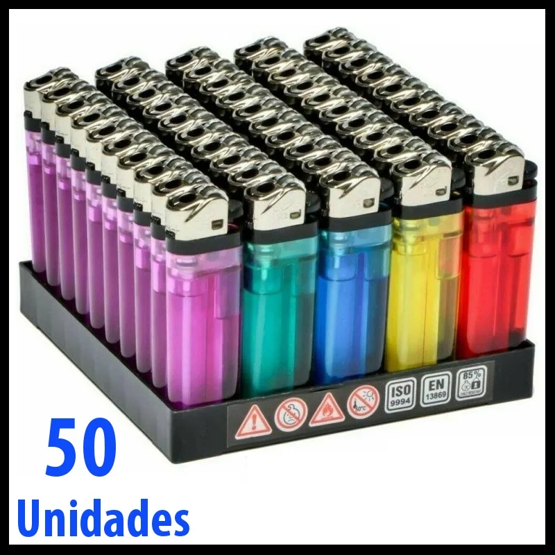 Lighters box lighters stone Pack 50 colors transparent disposable lighter with display box