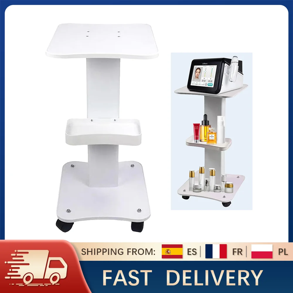Carro rodante para salón de belleza, almacenamiento de 40 kg de carga, soporte para equipo de Spa, mesa de salón de 3 niveles, estante de madera 360 ° Ruedas silenciosas