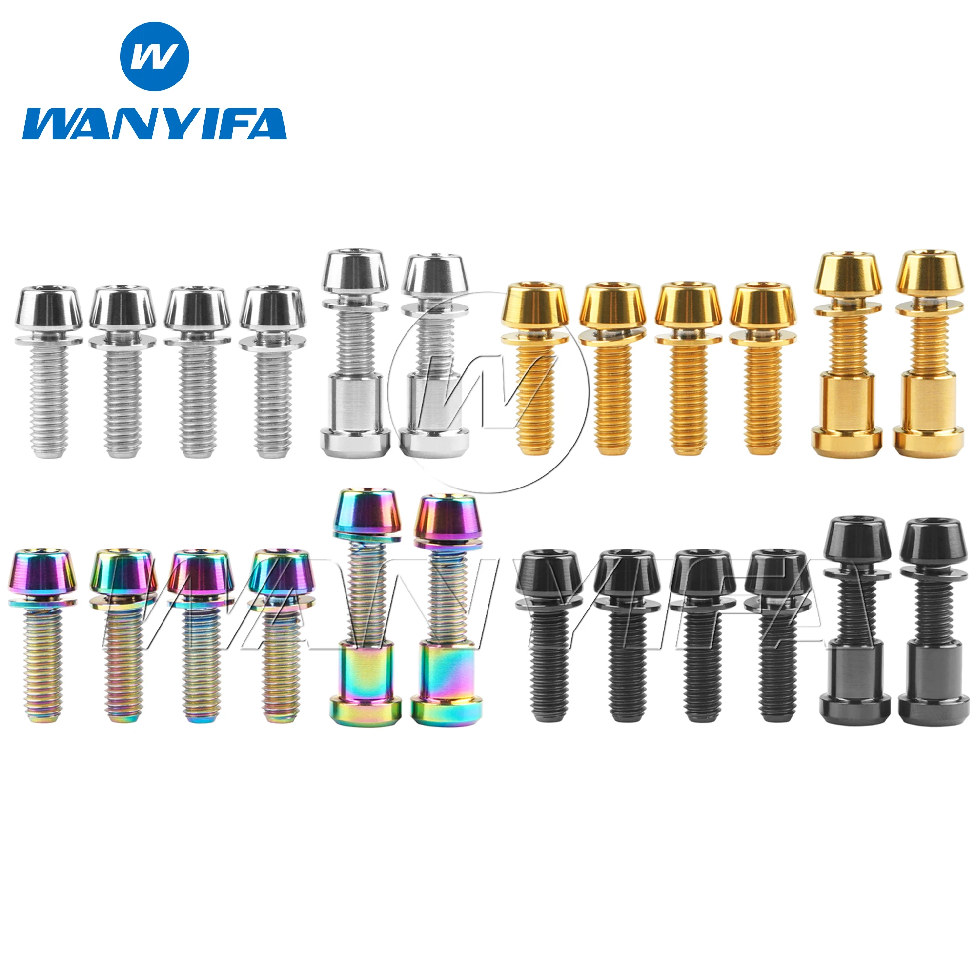 

Wanyifa Titanium Stem Bolt Set 4pcs M5x16mm+2pcs M5x18mm+2pcs Steerer Clamp Nuts for 3T ARX LTD Stem Complete Upgrade Screw Kit