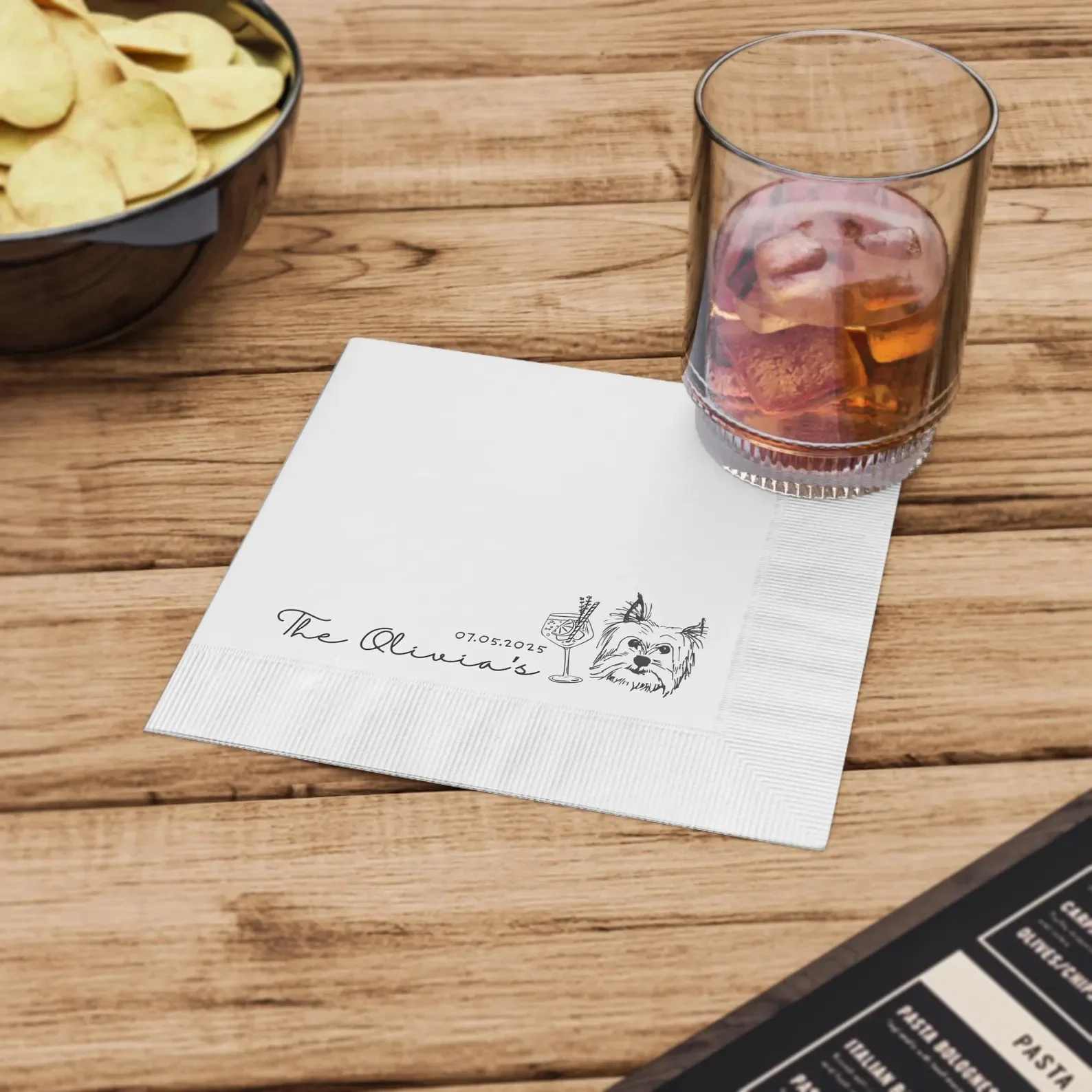50pcs Custom Pet Cocktail Napkins, Dog Wedding Napkins, Personalized Napkins, Baby Shower Napkins, Pet Napkins, Dog Napkins, Bir