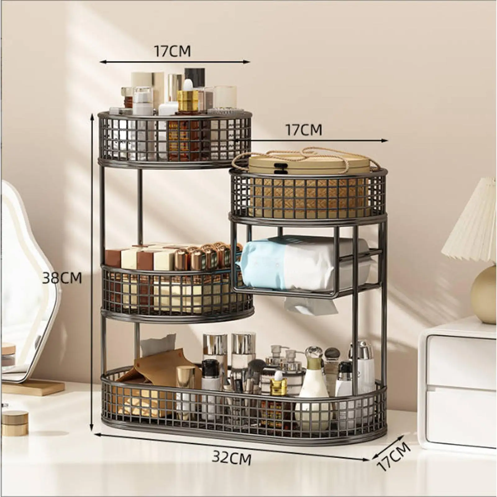 Fruit Vegetables Storage Rack Containers Portable Table Centerpiece Storage Stand Save Space Multi-layer Round Storage Baskets