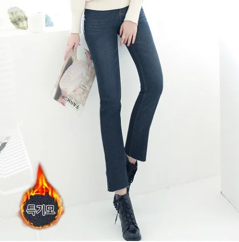 [VIVAJOY] W204 Mild jeans fleece-lined straight-fit pants women denim pants winter jeans