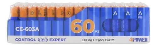 حزمة بطاريات AAA مكونة من 60 قطعة بطاريات ثلاثية