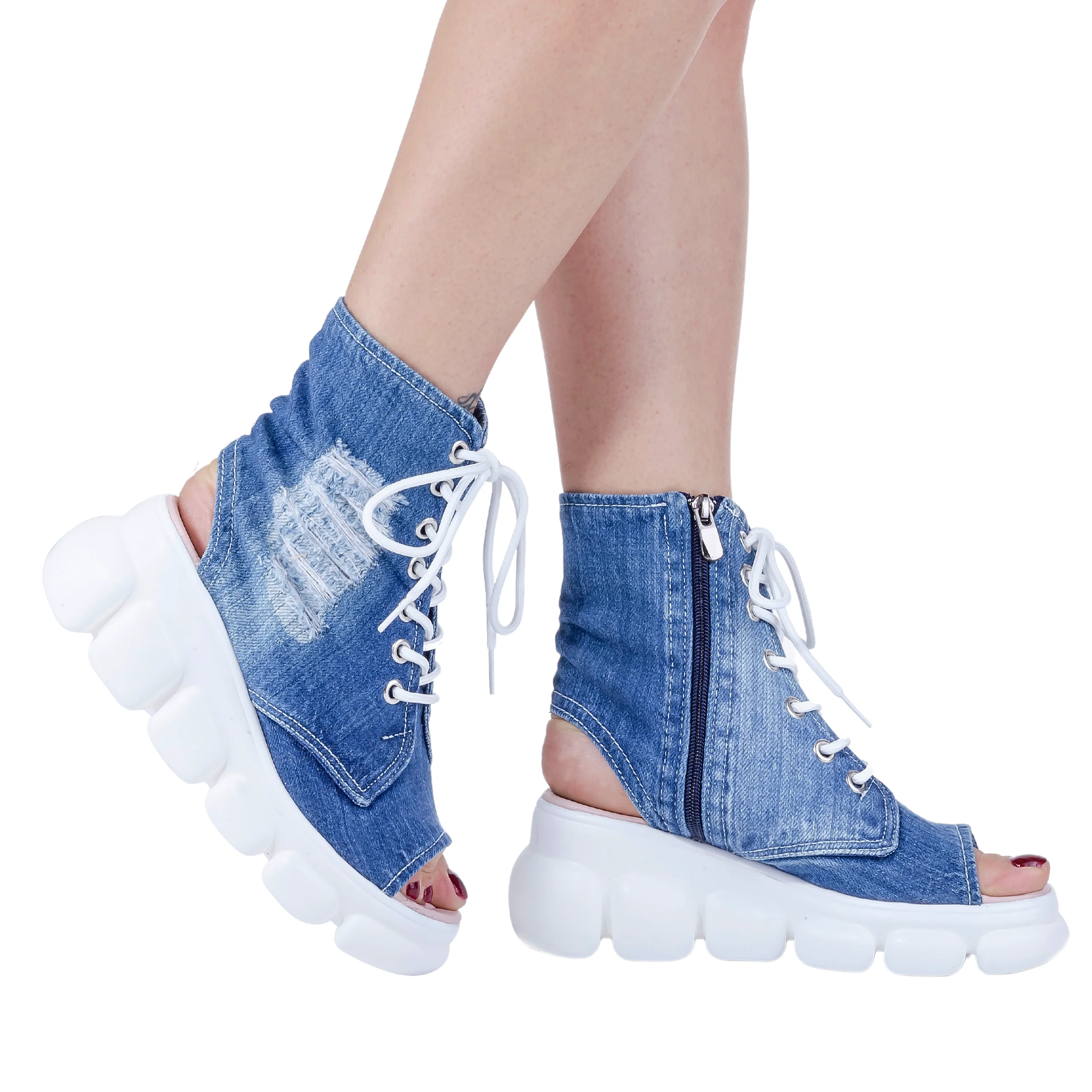 Denim Shoes Blue Denim Boots Women's Sports Shoes / 7080 /denim sandals, denim sneakers, women's shoes, denim shoes, denim women