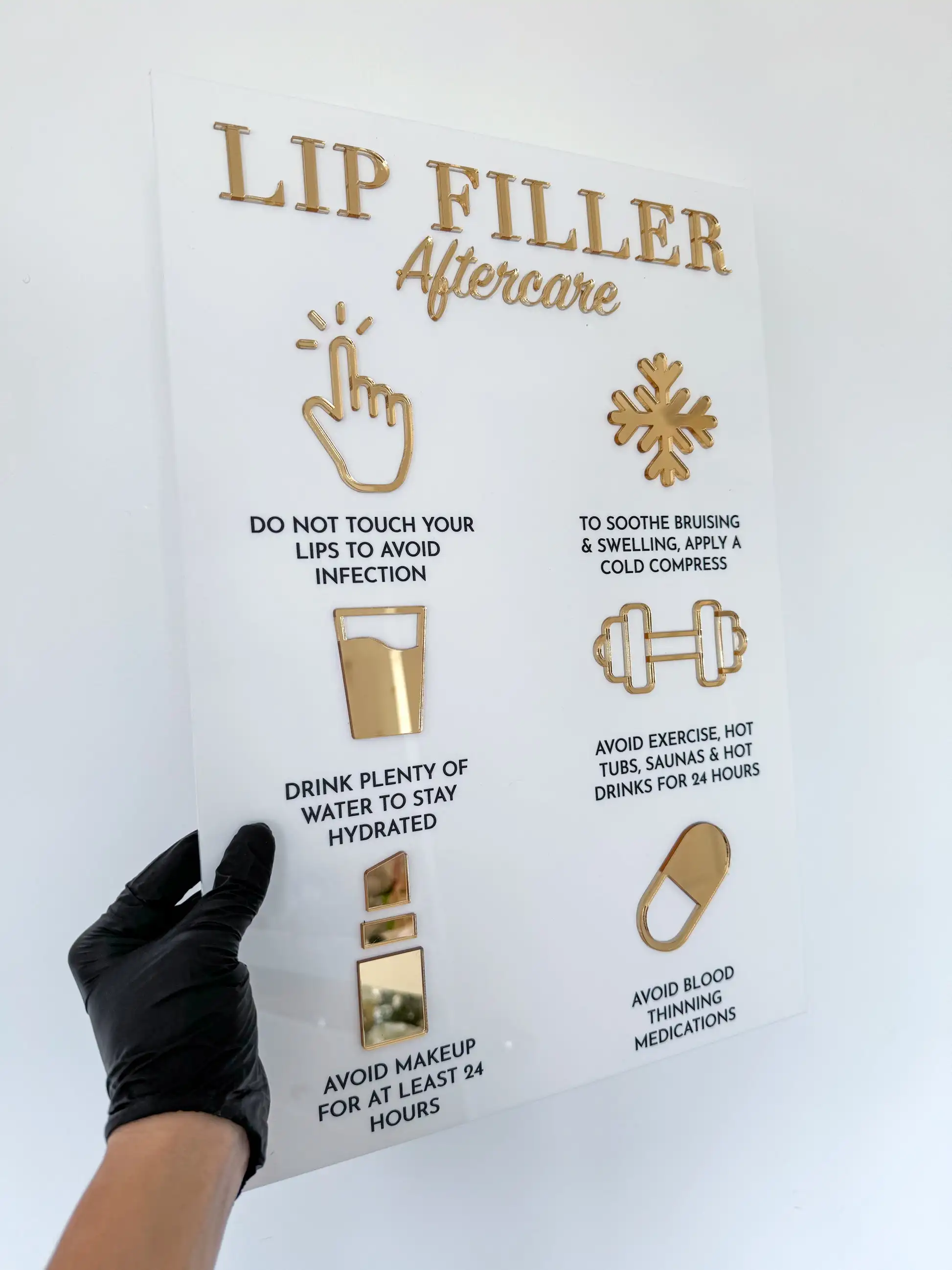 Lip Filler Aftercare Advice and Lip Filler Journey Signs A3 Size Aesthetics Aftercare Sign Spa Beauty Salon Business Sign