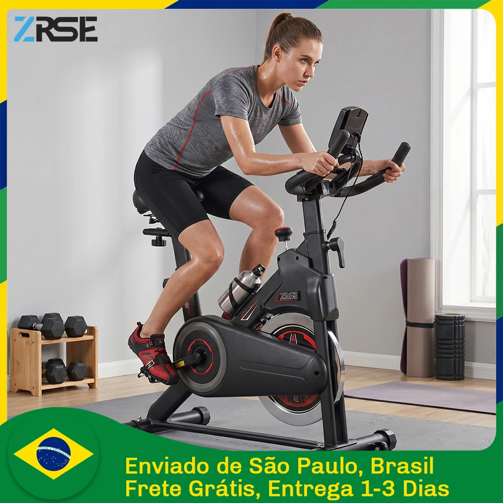 ZRSE Bicicleta Ergométrica Spinning Indoor para Casa ZQ7-N7 com Display LCD Sensor de Pulso Suporte para Celular Treino Cardio