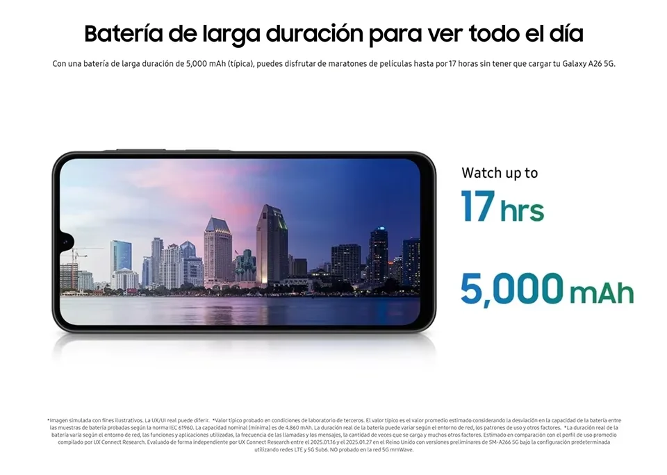 Global Version Samsung Galaxy A26 5G Smartphone 6.7" Super AMOLED Display Dual SIM 50MP Triple Camera 5000mAh Battery Fast Charging Exynos 1380 Processor IP67 Water Resistance
