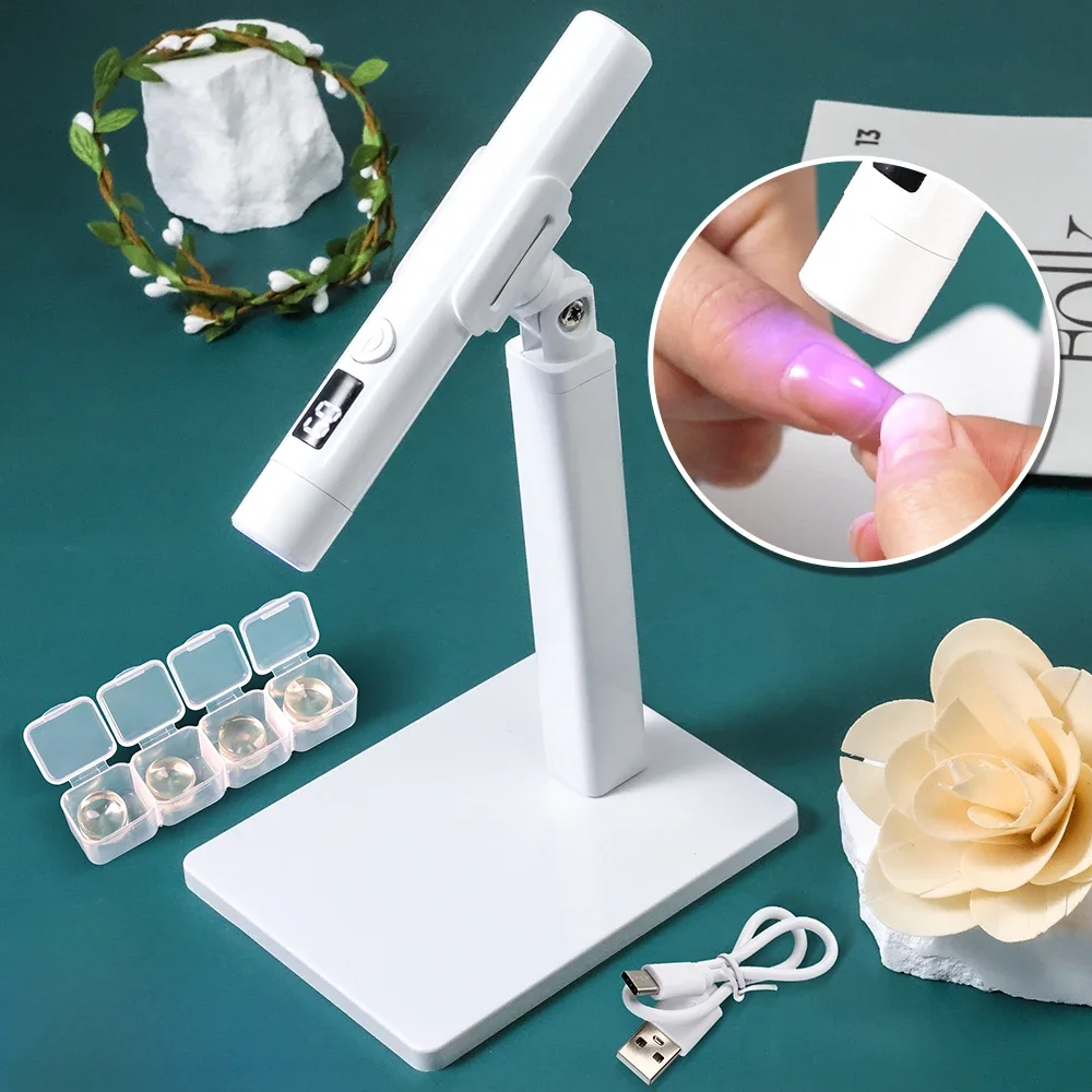 Lampe LED UV professionnelle pour ongles, bureau avec affichage, Mini support de sèche-ongles Portable et Rechargeable, lampe UV amovible pour Nail Art