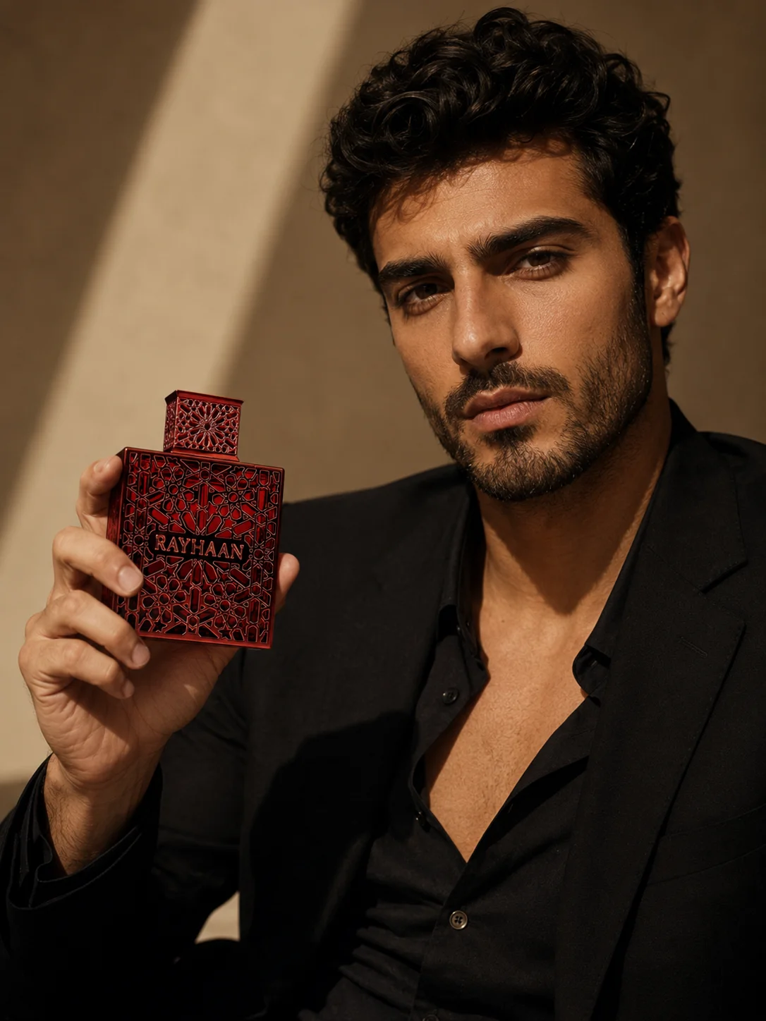 Luxury Red Hollow Metal Rayhaan Crimson Mens Cologne Long Lasting Arabic Oriental Scent Men Perfume Eau De Toilette Gift Box For Men Holiday Present view 6