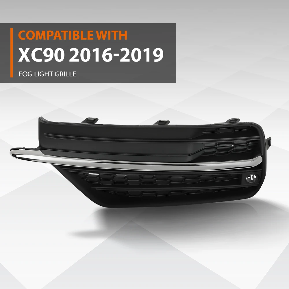 

Решетка противотуманной фары Crossdesign для переднего бампера Volvo XC90 2016-2019, замена для 31383044, VO1038108, сторона водителя, полипропилен