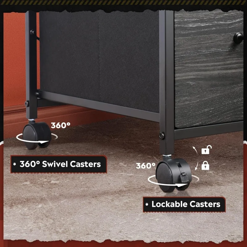 ตู้เก็บเอกสาร GALAXHERO แบบ 3 ลิ้นชัก พร้อมล้อเลื่อน ใช้เป็นแท่นวางเครื่องพิมพ์ได้ เหมาะสำหรับสำนักงานที่บ้าน ตู้เก็บเอกสารผ้าแนวตั้ง ใส่เอกสารขนาด A4 หรือ Letter ได้