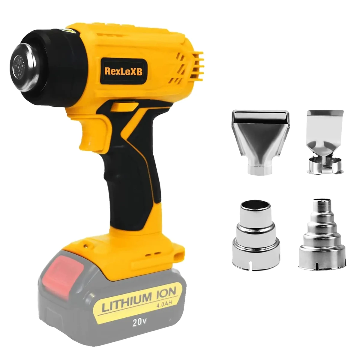 Pistola de aire caliente eléctrica de mano inalámbrica, envoltura termorretráctil, protección contra sobrecarga para Batería Dewalt de 20V, 400W, sin batería