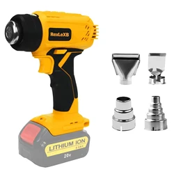 Pistola de aire caliente eléctrica de mano inalámbrica, envoltura termorretráctil, protección contra sobrecarga para Batería Dewalt de 20V, 400W, sin batería