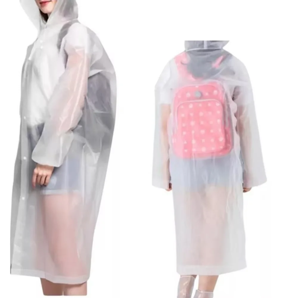 Capa de Chuva Longa Grossa com Capuz Transparente Reforçada – Kit Completo Premium, Impermeável e Reutilizável