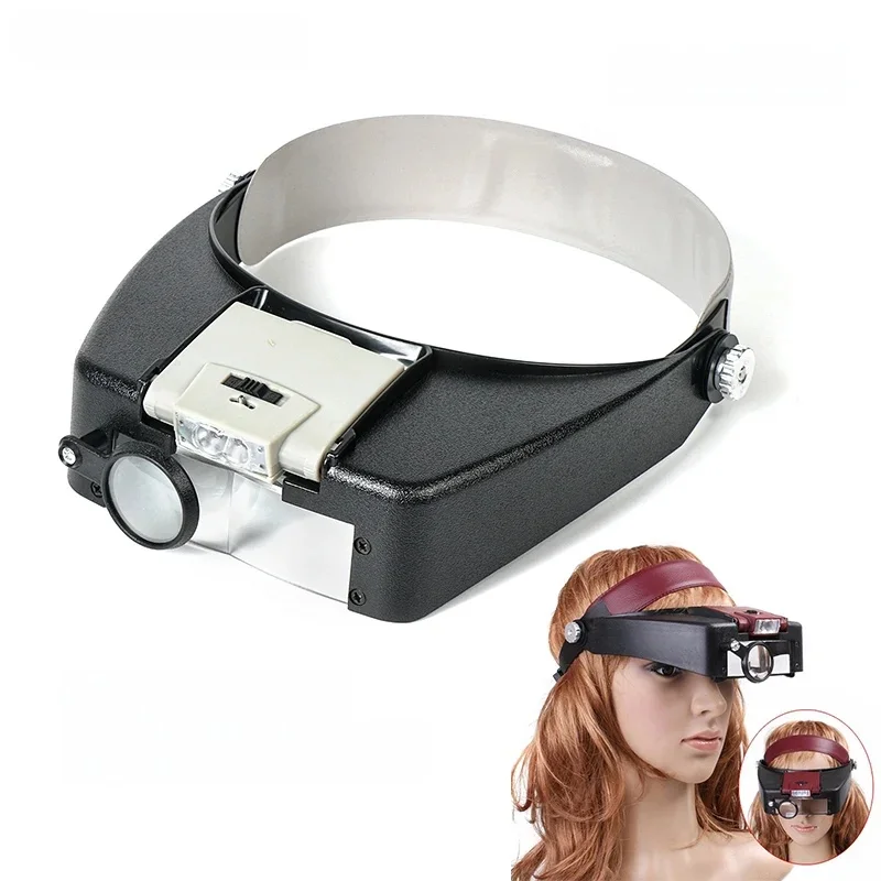 Tungfull okulary z lupą styl noszenia z Led Light lupa okulary powiększające okulary z lupą lupa do okularów z Led czytanie naprawy — zdjęcie 2