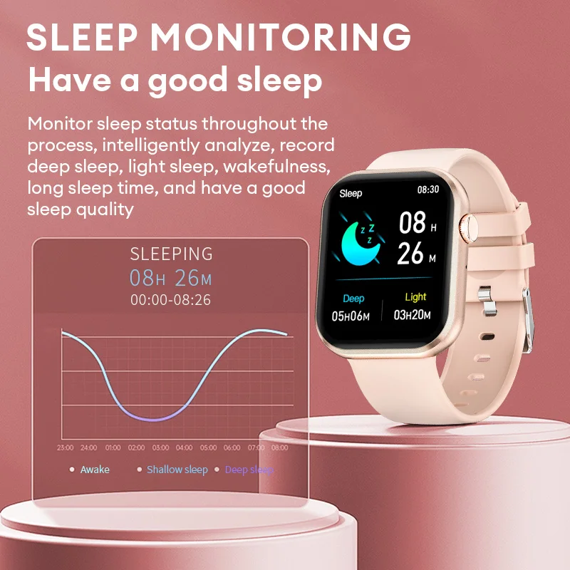 IP68 Waterproof Smart Watch HD Full Screen more Sport Modes Home Health Monitoring Device Smart Sports Watch Couple watches