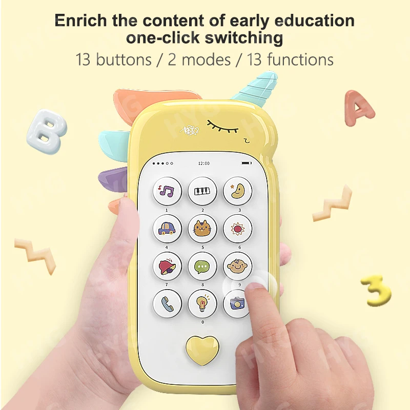 Baby Phone Toys Cute Telephone Teether Musical Voice Toy Early Educational Learning Machine Electronic Children Cellphone Gifts