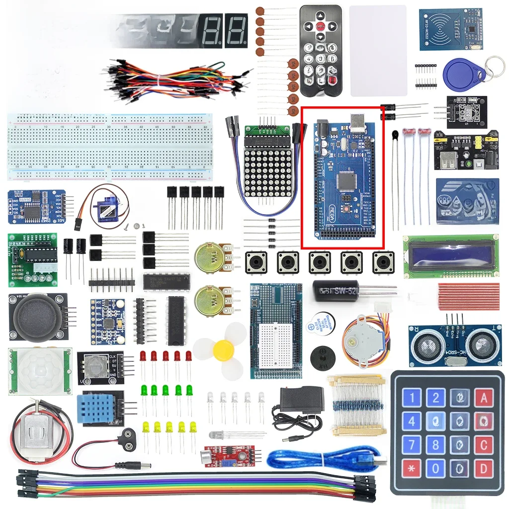 EQV MEGA 2560 Project Najbardziej kompletny zestaw startowy dla Arduino Mega2560 Nano z LCD1602 IIC / czujnik ultradźwiękowy / samouczek — zdjęcie produktu 7