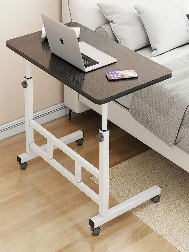 Height adjustable mobile desk with wheels Auxiliary table