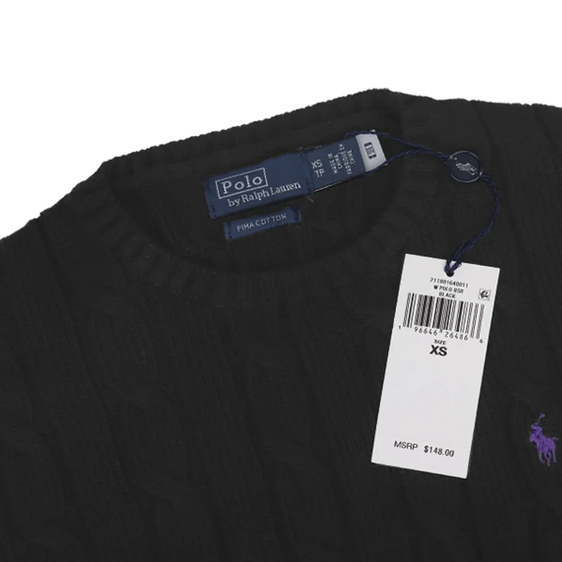 بولو رالف لورين المرأة جولة الرقبة متماسكة 211891640 الشعار الأرجواني #3