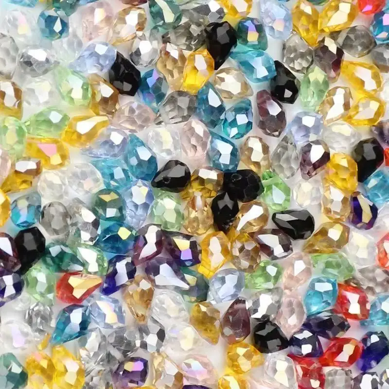 5*8mm 50pcs Briolette Pendant Waterdrop Austrian Crystal Teardrop Glass Loose Beads For Jewelry Making Bracelets DIY Accessories